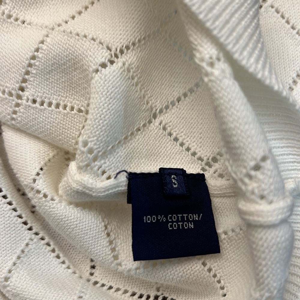 NWOT. Ralph Lauren White Cropped Sweater w/ 3/4-Length Sleeves Runs Very SMALL - Picture 6 of 6